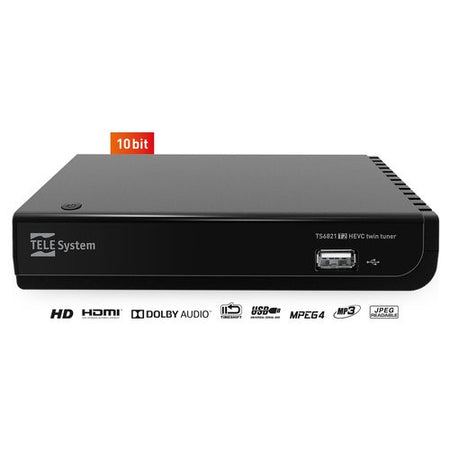 Decoder Telesystem 21005299 Ts6821 T2Hevc Twin 10Bit Black