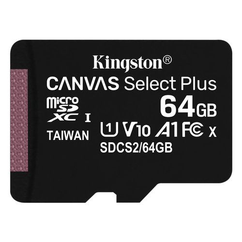 Scheda di memoria Kingston SDCS2 64GB CANVAS Select Plus con Adapter
