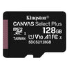 Scheda di memoria Kingston SDCS2 128GB CANVAS Select Plus Black