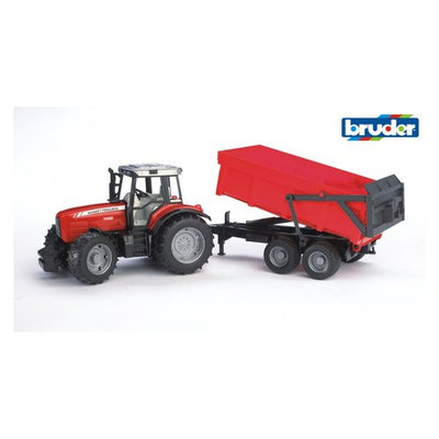 Trattore con Rimorchio Ribaltabile 7480 Bruder 02045 MASSEY FERGUSON