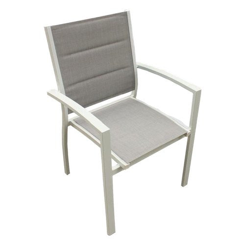 Sedia con braccioli Amicasa LS TC 804 VANIA Bianco e Grigio