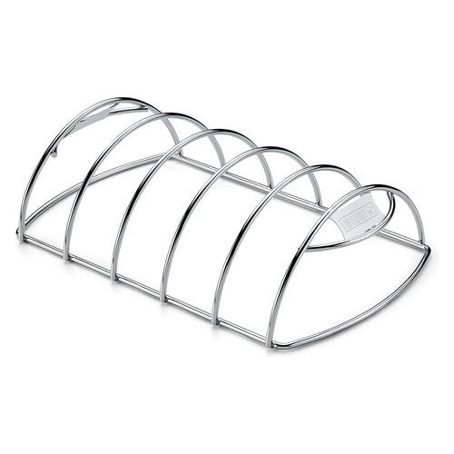 Griglia barbecue Weber 6605 Supporto Cottura Costine Inox lucido