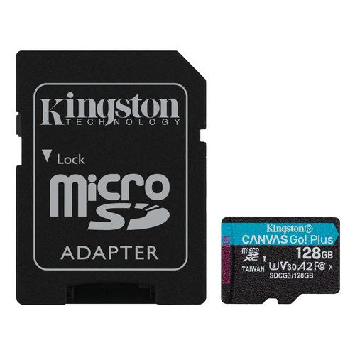 Scheda di memoria Kingston SDCG3 128GB CANVAS Go! Plus con Adapter