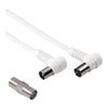 Cavo antenna Hama 00205299 With Adapter 75 Db Bianco