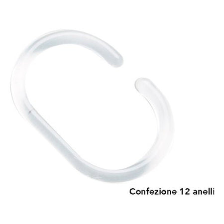 Set anelli tende doccia Gedy 1000010 Trasparente
