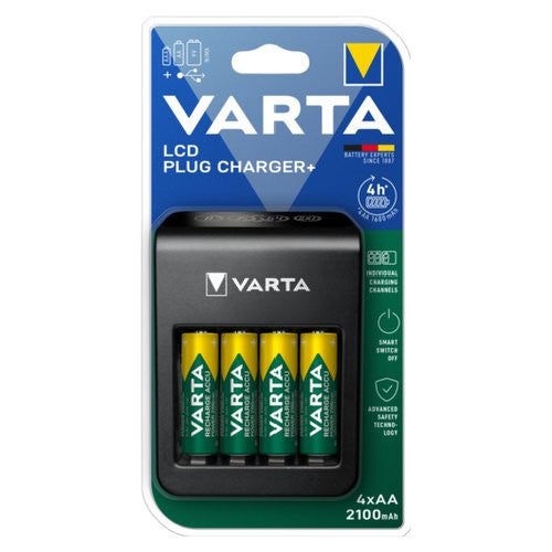 Caricabatterie Varta 057687101441 LCD PLUG CHARGER+ Black