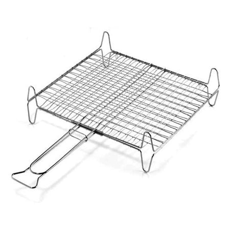 Griglia barbecue Ompagrill A14045 Rete Doppia con Piedi Cromo lucido