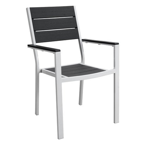 Sedia con braccioli Amicasa YC 051 CORTINA Bianco e Grigio