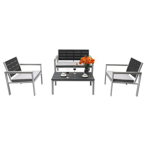 Set da esterno Amicasa CORVARA Bianco e Grigio