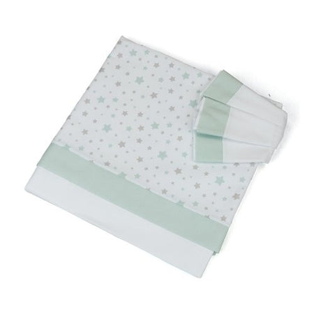 Set lenzuola lettino Baby Idea L2006VD STELLINE Completo Verde
