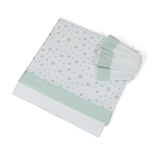 Set lenzuola lettino Baby Idea L2006VD STELLINE Completo Verde