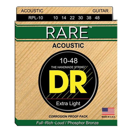 Muta corde chitarra acustica DR RPL 10 RARE Extra Light Bronze