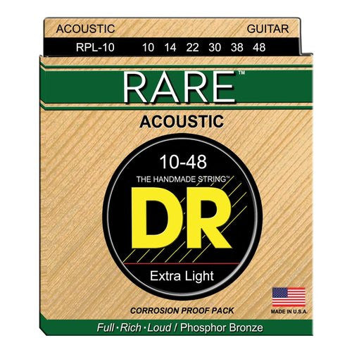 Muta corde chitarra acustica DR RPL 10 RARE Extra Light Bronze