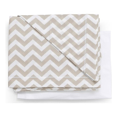 Set lenzuola lettino Italbaby 020 1006 004 ZIG ZAG Completo Tortora