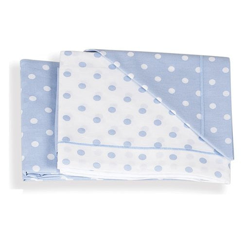 Set lenzuola lettino Italbaby 020 1005 002 POIS Completo Azzurro