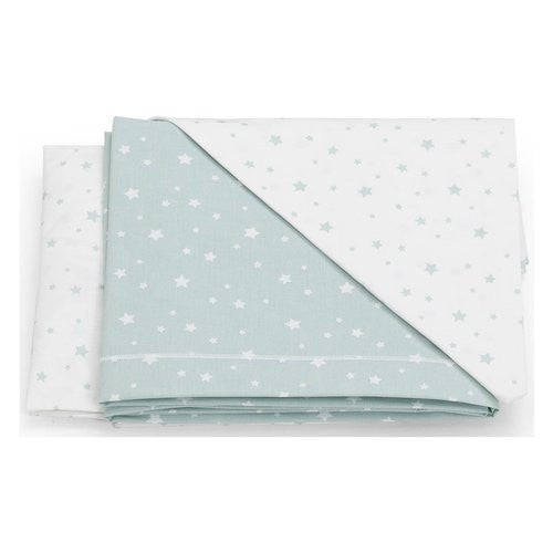 Set lenzuola lettino Italbaby 020 1007 003 STELLE Completo Menta