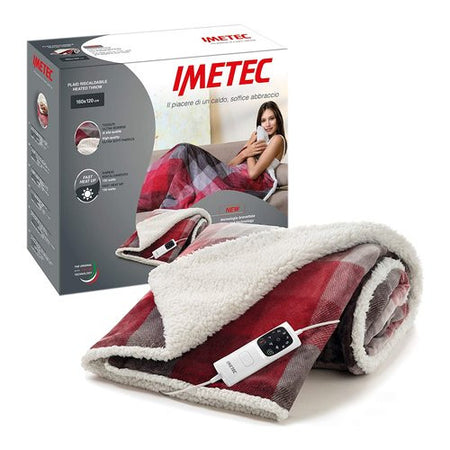 Coperta elettrica Imetec 16715 ADAPTO Velvet Tartan Rosso