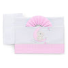 Set lenzuola culla Italbaby 15 3010 401 MOON 3 pezzi Rosa