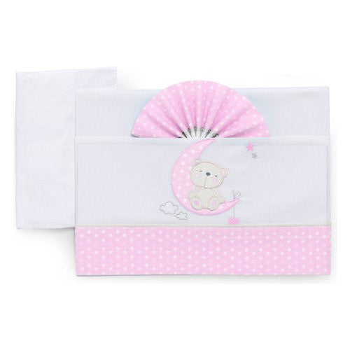 Set lenzuola culla Italbaby 15 3010 401 MOON 3 pezzi Rosa