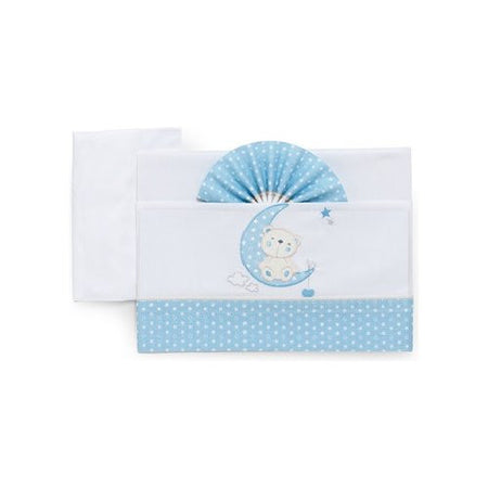 Set lenzuola culla Italbaby 15 3010 402 MOON 3 pezzi Azzurro