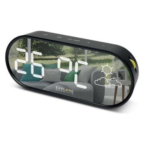 Sveglia Explore Scientific RDC2002WBLK Multifunzione con meteo Black