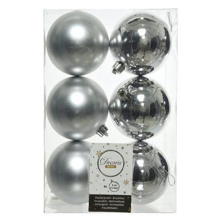 Palline albero Amicasa 9022051 Sfera Mix Silver