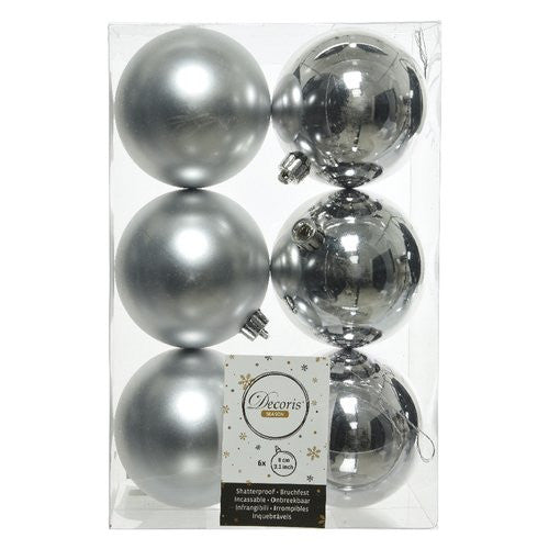 Palline albero Amicasa 9022051 Sfera Mix Silver