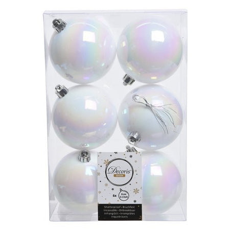 Palline albero Amicasa 9022054 Sfera Mix White iris