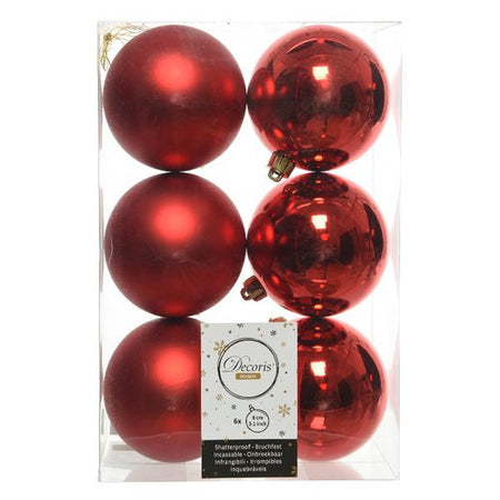 Palline albero Amicasa 9022052 Sfera Mix Red