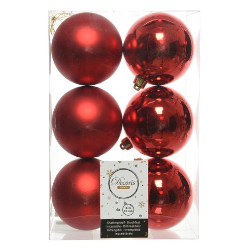 Palline albero Amicasa 9022052 Sfera Mix Red