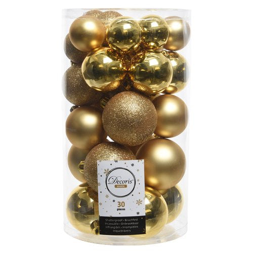 Palline albero Amicasa 9022900 Clindro Sfera Mix Gold