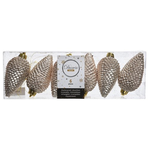 Palline albero Amicasa 9028602 Pigne Pearl