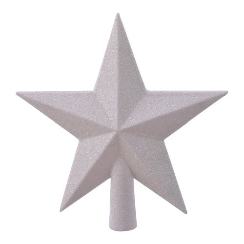 Puntale albero di natale Amicasa 9029546 Stella Glitter White iris