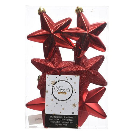 Palline albero Amicasa 9027862 Stelle Mix Red