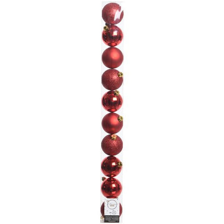 Palline albero Amicasa 9020172 Tubo Sfera Mix Red