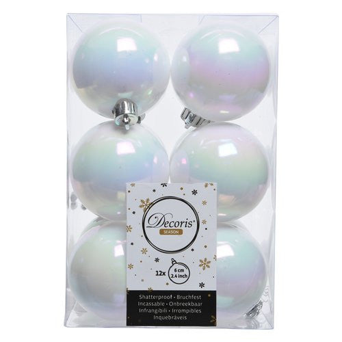 Palline albero Amicasa 9021834 Sfera Mix White iris