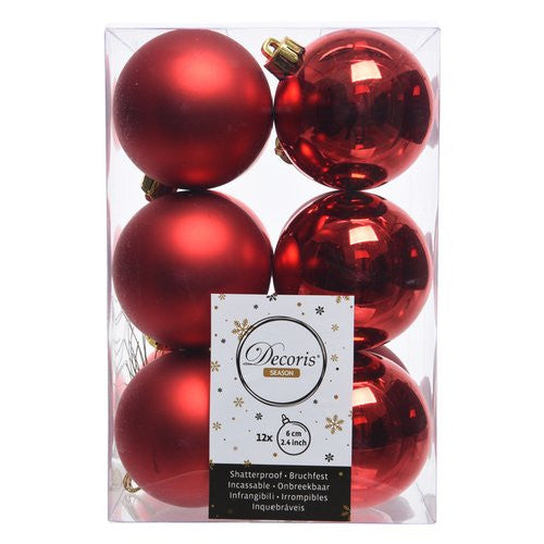 Palline albero Amicasa 9021832 Sfera Mix Red