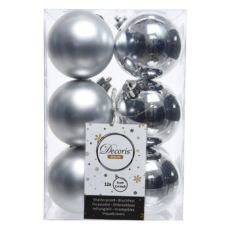 Palline albero Amicasa 9021831 Sfera Mix Silver