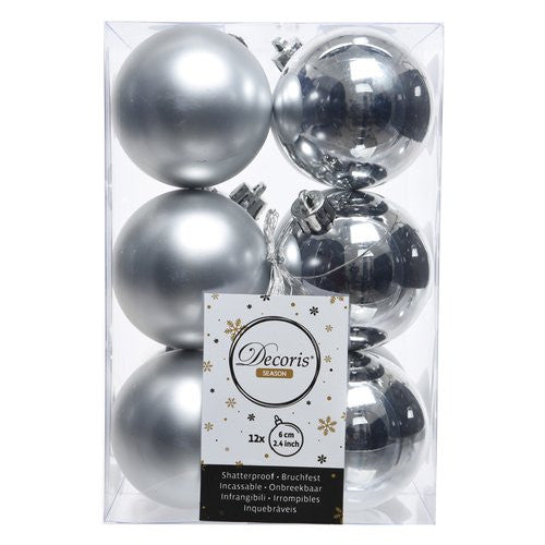 Palline albero Amicasa 9021831 Sfera Mix Silver