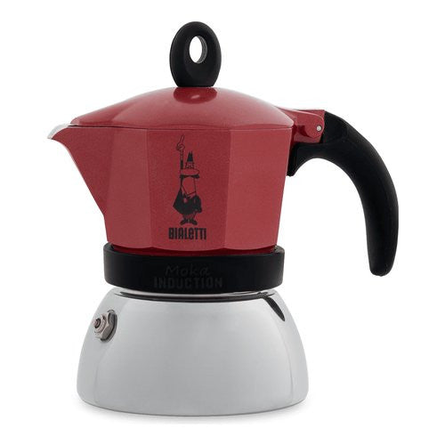 Caffettiera Bialetti 0006944 NP MOKA INDUCTION Cromo e Rosso