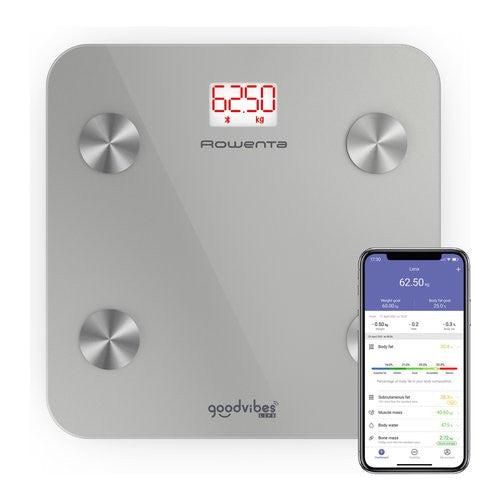 Bilancia pesapersone Rowenta BR9600S1 GOODVIBES LIFE+ Grigio