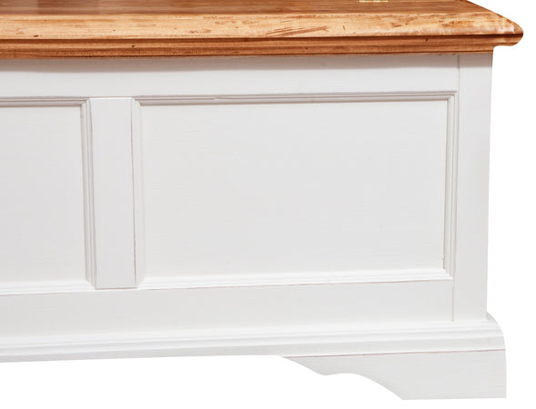 Biscottini Biscottini Cassapanca Country tiglio bianca anticata naturale 100x38x48 arredo