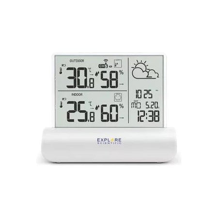 Stazione barometrica Explore Scientific WSH4501 GLASS LCD White e Clea