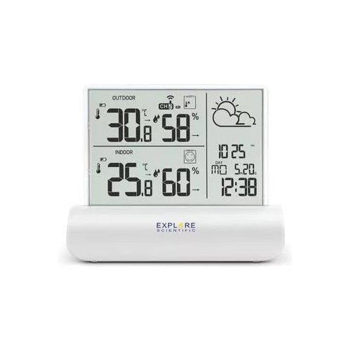 Stazione barometrica Explore Scientific WSH4501 GLASS LCD White e Clea