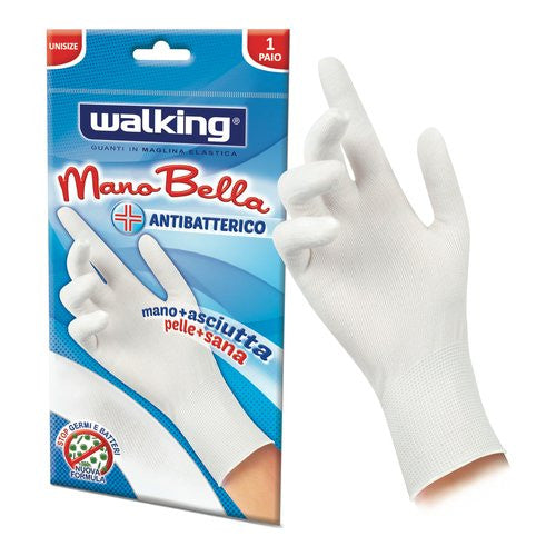 Guanti lavoro Walking 010614 MANOBELLA Antibatterico Bianco