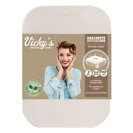 Set vaschette monouso Virinnova 3217104 INFORNABIO Bianco