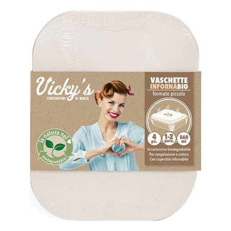 Set vaschette monouso Virinnova 3217103 INFORNABIO Bianco