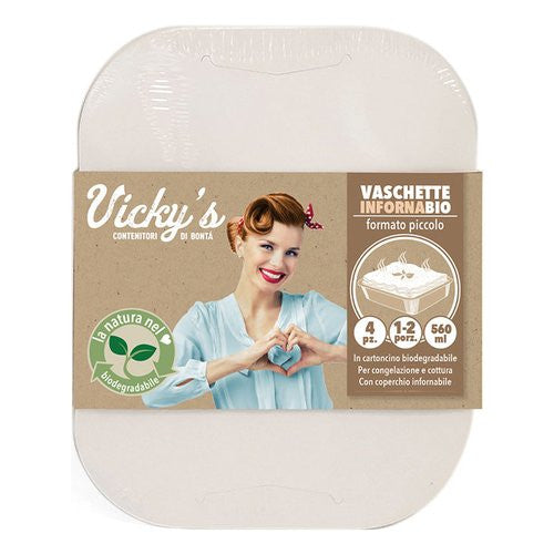 Set vaschette monouso Virinnova 3217103 INFORNABIO Bianco