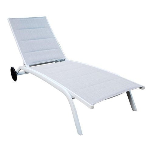 Lettino prendisole Amicasa CLOE Bianco e Grigio