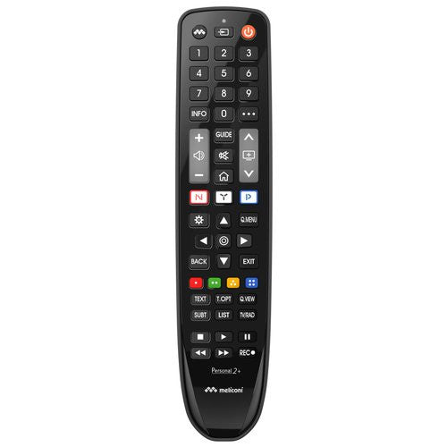 Telecomando tv Meliconi 806073 GUMBODY Personal 2+ Black